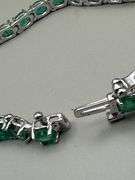 14K White Gold Oval Cut Emerald Tennis Bracelet