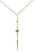 New 0.75ctw Diamond Multi Station Dagger Pendant Necklace in 14K