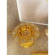 Metal Incense Burner with Handles and Ash Tray