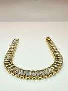 Stunning 14 Kt Yellow Gold Plated Simulated Diamond Tennis Bracelet