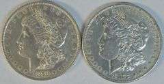 Fully struck 1878-P 7TF & 1878-S Morgan Silver Dollars in AU