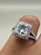18K White Gold Princess Cut 3.21 Carat Diamond Ring