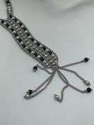 Elegant 14KT White Gold Pearl and Onyx Necklace.