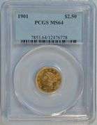 Basically Gem BU 1901 $2.50 Liberty Gold Piece. PCGS MS64