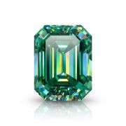 Large 6.4 Ct Paraiba Green Emerald Cut Fire Moissanite Solitaire