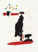 Rare Pablo Picasso Woodcut on Arches Paper from Chant Funèbre pour Ignacio Sánchez Mejías, 1976