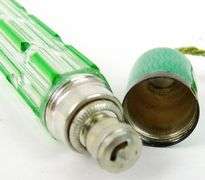 Antique Uranium Glass & Guilloche Scent Bottle