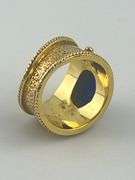 14KT Yellow Gold Etruscan Style Lapis Ring