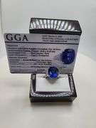 Magnificent 18 ctw sapphire lab grown v, very fine quality with natural diamond set in silver ring