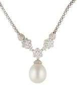 12.5MM South Sea Pearl and 1.40ctw Diamond Pendant Necklace in 18K