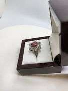 Extremely fine Victorian natural citrine, diamonds ring on silver