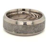 David Yurman beveled Grey titamium with meteorite band