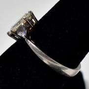 CZ Gemstone and Amethyst Gemstone Ring in Sterling Silver