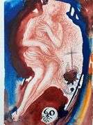 Highly Collectible and Rare Salvador Dali Original Lithograph from the 'Biblia Sacra' Suite Salvador