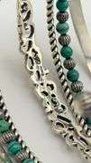 925 Sterling Silver Carolyn Pollack Stack Turquoise Cuff Bracelet