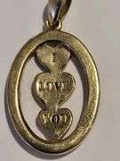 18k gold pendent, I Love You!
