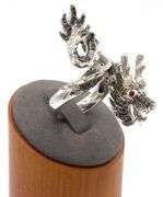 18kt White gold 2.25ctw black and white diamond dragon ring