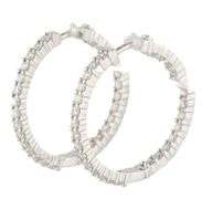 Roberto Coin 1.10ctw Round Diamond Inside Out Hoop Earrings in 18K