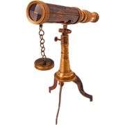 Brass Twin-Barrel Spyglass Telescope with Stand