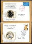 5 Different 1976 Internation Society of Postmasters Silver Medallic First Day Covers in Original Env