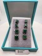 Very high quality hand made emerald and diamonds on silver earrings