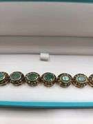 Very fine hand made 25 ctw emeralds and diamond  bracelet