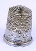 Antique Sterling Thimble Holder & Thimble