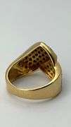 14KT Yellow Gold Bypass Design With Pave Diamon Ring
