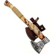 carbon Forged Viking Axe with Rosewood Handle