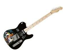 Def Leppard Autographed Custom Graphics Photo Guitar ACOA