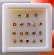 Untreated! .64ct set of real Champagne Diamonds!