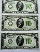 Three  Slider $10 Cleveland 1934  FRN.