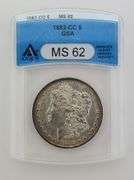 1882-CC GSA Morgan Silver Dollar, ANACS MS62