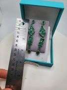 Very high quality hand made emerald and diamonds on silver earrings