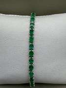 14K White Gold Oval Cut Emerald Tennis Bracelet