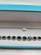 Extremely fine 18.4G Platinum and 14.19 ctw GGA certfied  Emerald and diamond Bracelet