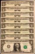 (8) Superb $1 2021 Star Notes Boston-Consecutive Lower Serial Numbers!!
