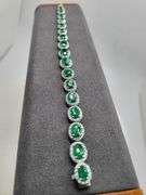 Extremely fine 18.4G Platinum and 14.19 ctw GGA certfied  Emerald and diamond Bracelet