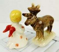 2 Vintage German Porcelain Christmas Cake Toppers