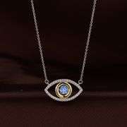 Platinum over 925 sterling Silver Dancing stone Necklace
