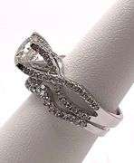 14 Kt White Gold Plate 2.75 Ct Lab Simulated Diamond 2 Band Engagement Ring Set