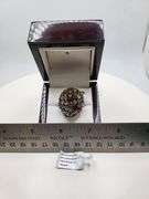 Extremely fine Victorian natural multi sapphire, diamonds ring on silver