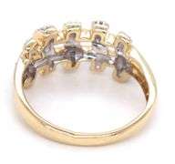 14kt Yellow gold basket wave diamond band