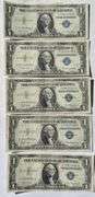 Seven AU $1 1935 Silver Certificates