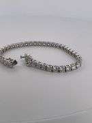 Certified Brand New 14k White Gold Tennis Bracelet. 10.00 Carats Of Lab Grown Diamonds