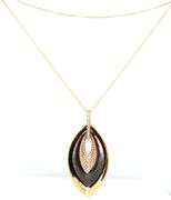 Frederic Sage Black Mop with Pave Diamond Pendant on Chain