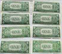 Eight $1 1935 A Silver Certificates