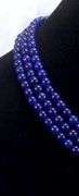 Gorgeous Natural 663 Ctw Natural Midnight Blue Sapphire 3 Strand Necklace