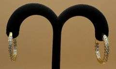 14K Yellow Gold Round Brilliant Cut Lab Diamond Hoop Earrings of 1.0ct