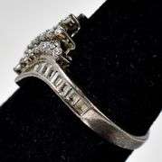 CZ Gemstone Bypass Ring in Sterling Silver